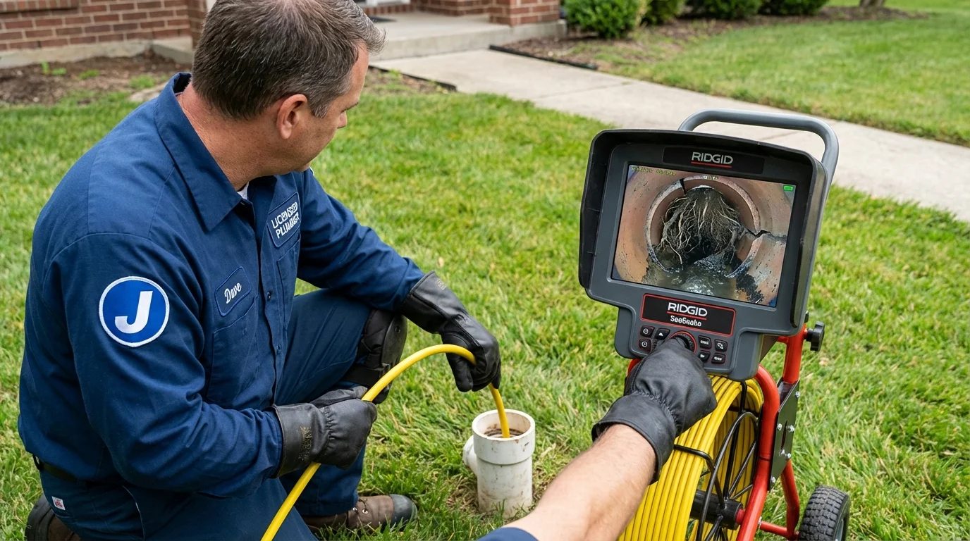 Sewer camera inspection being performed by Johns Plumbing LLC in Warrensburg